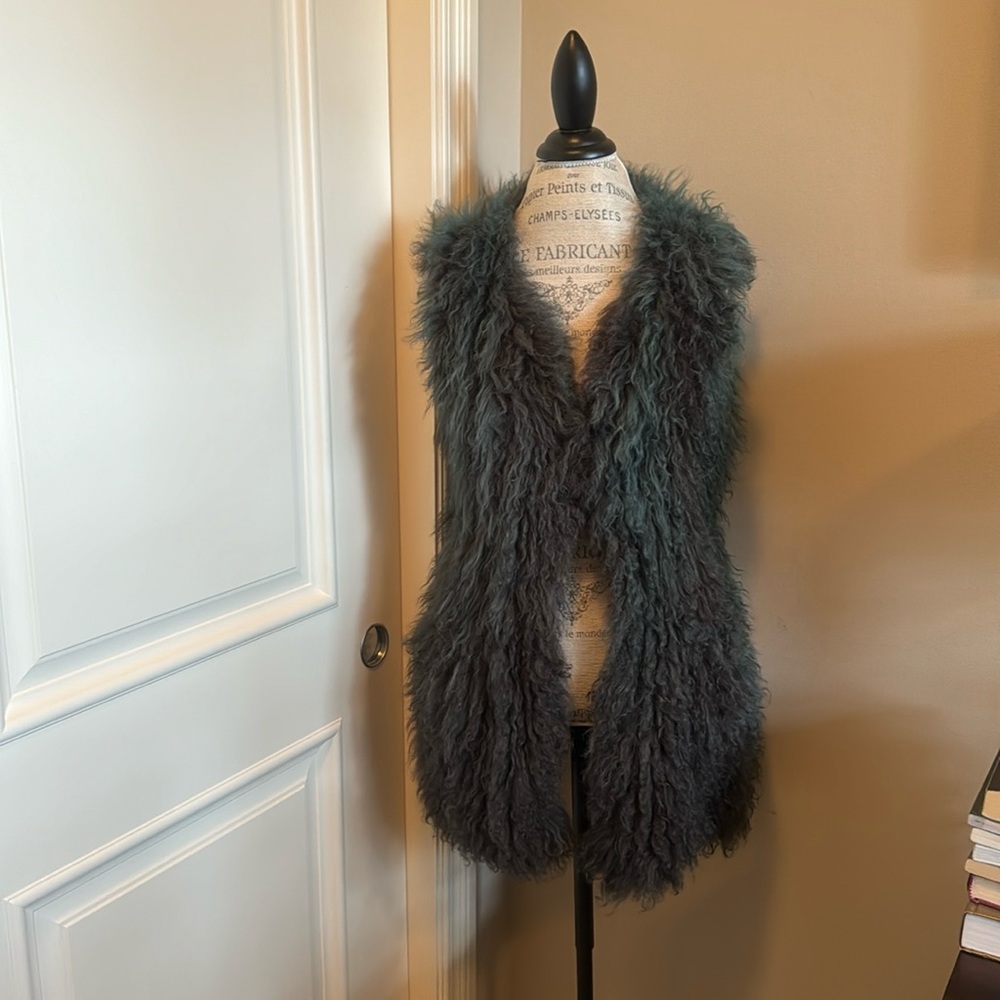 Lamb Fur Knitted Vest - Size Small/Medium